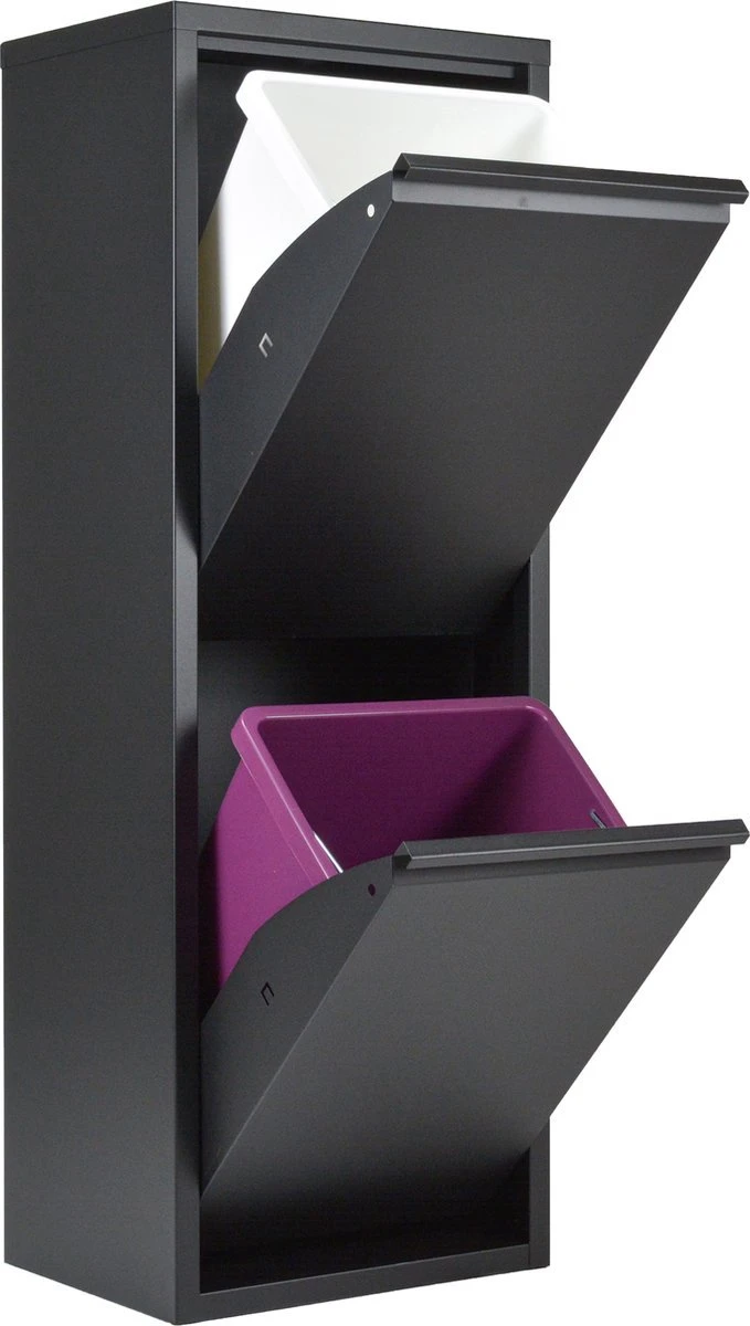 Metalen Prullenbak Van Naturn Living | Prullenbak Afvalscheiding 2 Containers | Vuilnisbak | Prullenbakken | Afvalbak | Mat Zwart 1 Metalen Prullenbak Van Naturn Living | Prullenbak Afvalscheiding 2 Containers | Vuilnisbak | Prullenbakken | Afvalbak | Mat Zwart