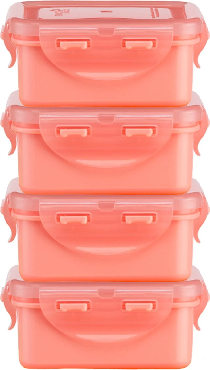 Lock&Lock (mini) Vershoudbakjes Set Met Deksel - Snackdoosjes - Snackbox - Babyvoeding Bewaarbakjes - Set Van 4 Stuks - Roze - 180 Ml - Kinderen En Volwassenen - Lekvrij - BPA Vrij 2 Lock&Lock (mini) Vershoudbakjes Set Met Deksel - Snackdoosjes - Snackbox - Babyvoeding Bewaarbakjes - Set Van 4 Stuks - Roze - 180 Ml - Kinderen En Volwassenen - Lekvrij - BPA Vrij - Afbeelding 2