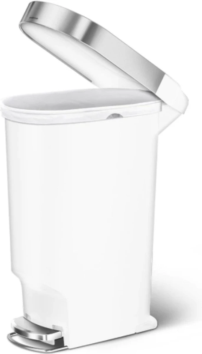 Afvalemmer, Slim, 40 Liter, Wit - Simplehuman 4 Afvalemmer, Slim, 40 Liter, Wit - Simplehuman - Afbeelding 4