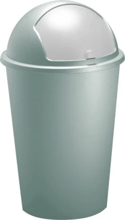 Deuba Prullen Vuilnisbak 50 L – Met Schuifdeksel - Mintgroen