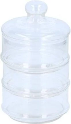 Alpina Glazen Bonbonniere 12 X 23 Cm 3 Lagen - Glazen Voorraadpot Snoeppot Met Deksel