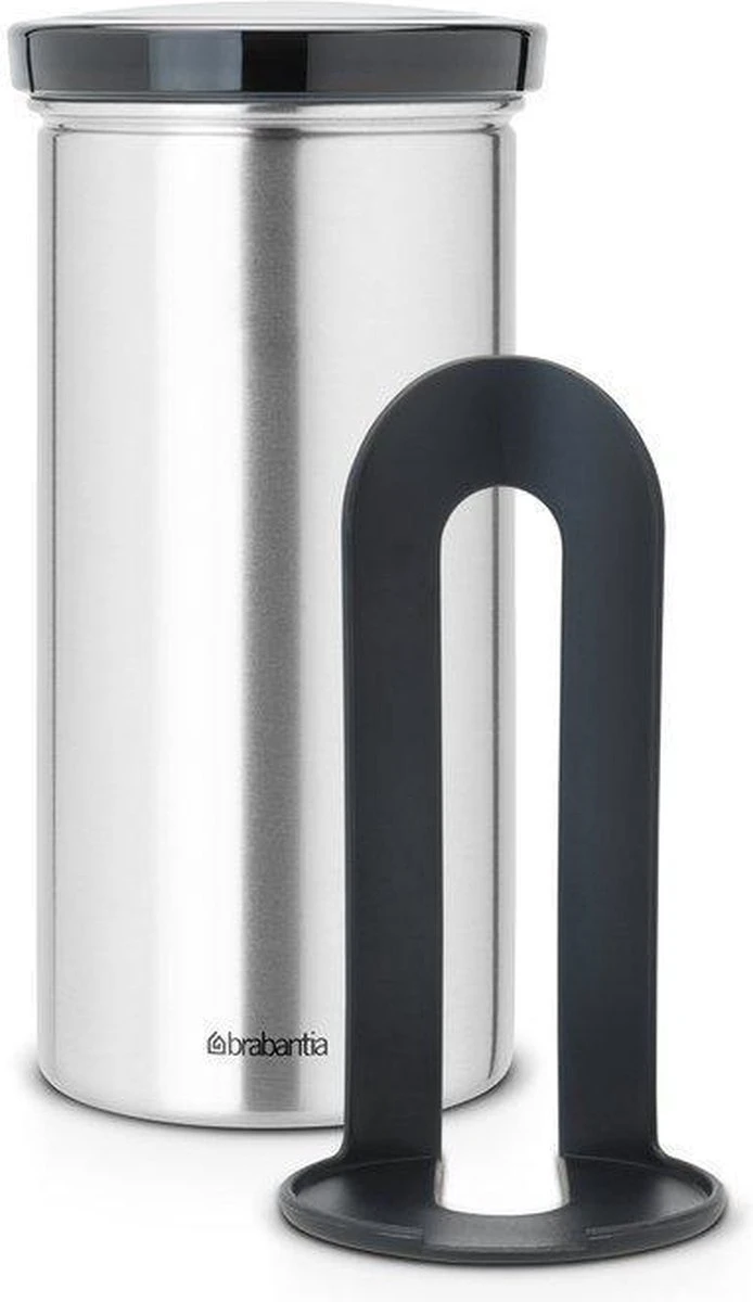 Brabantia Voorraadbus Voor 18 Koffie- En Theepads - Matt Steel Fingerprint Proof / Grijze Deksel 2 Brabantia Voorraadbus Voor 18 Koffie- En Theepads - Matt Steel Fingerprint Proof / Grijze Deksel - Afbeelding 2