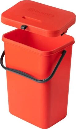 Homra Wall-up Prullenbak | Inbouwprullenbak Ophangbaar Met Plakstrip | GFT Vuilbak | Werkblak Afvalbak | Draagbare Vuilnisemmer | 12L Inhoud | Rood -Thuis Opslag Winkel 708x1200