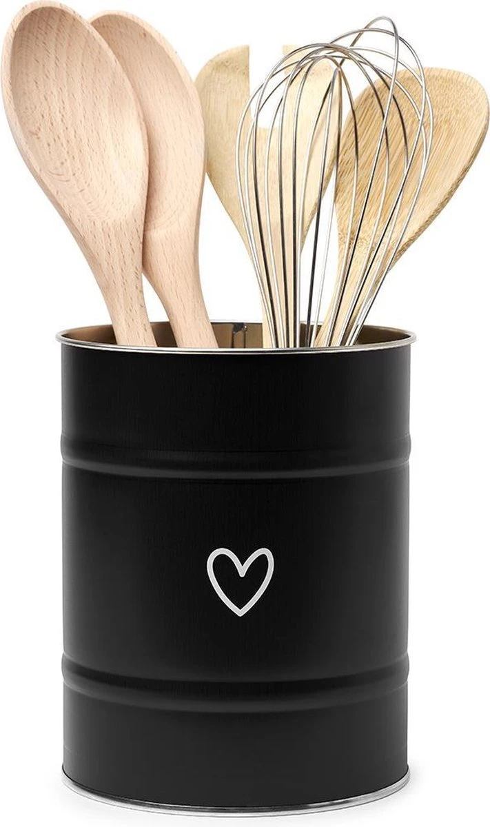 Zoedt Keukenblik - Bestekblik - Zwart Met Hartje 1 Zoedt Keukenblik - Bestekblik - Zwart Met Hartje