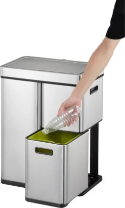 EKO Mirage Plus Sensor Afvalscheider Prullenbak - 30 + 15 + 15 L - Mat RVS -Thuis Opslag Winkel 722x1200 2