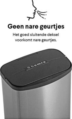 Prullenbak Met Sensor - 8 Liter - RVS - Toilet Afvalemmer - Badkamer Afvalbak Homra IXXA - Vuilnisbak - 8L - Vingerafdrukvrij RVS - Hygiënisch - Automatische Softclose Deksel - Automatische Deksel - Sensor Vuilbak -Thuis Opslag Winkel 729x1200 1