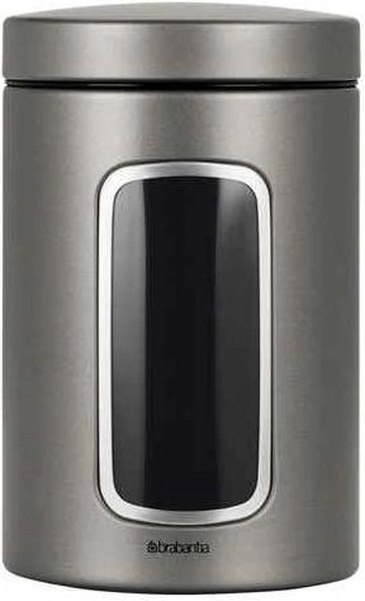 Brabantia Voorraadbus - 1,4 L - Platinum - Met Venster 1 Brabantia Voorraadbus - 1,4 L - Platinum - Met Venster