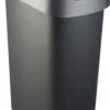 Rotho Twist Prullenbak- 50L - 60,2cm - Met Kanteldeksel - Zilver/Zwart