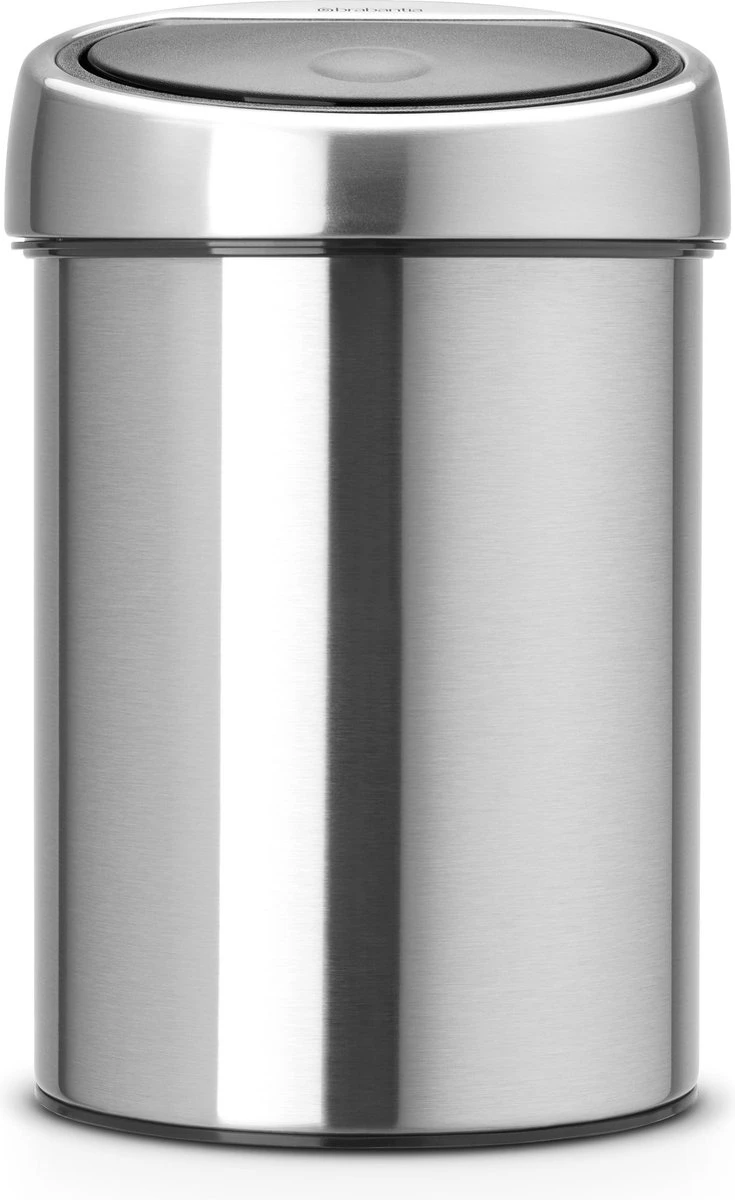 Brabantia Touch Bin Prullenbak - 3 L - Matt Steel 1 Brabantia Touch Bin Prullenbak - 3 L - Matt Steel