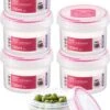 Lock&Lock Voorraadbussen - Vershoudbakjes - Bewaardozen Voedsel - Sausbakjes Met Deksel - Dressing Bakje - Kruidenpotjes - Babyvoeding Bewaarbakjes - 150 Ml - Rond - Luchtdicht - BPA Vrij - Set Van 6 Stuks