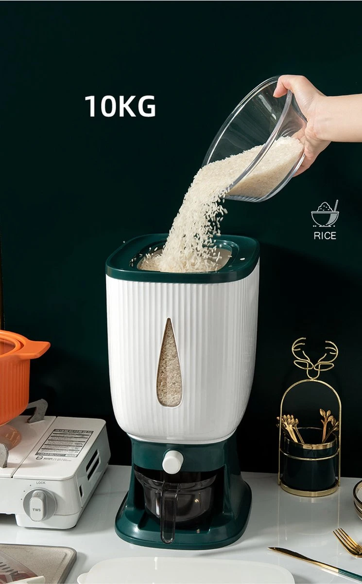 Deluqse Rijst Dispenser - Rijst Container - Grijs - Voedsel Dispenser - Rijst Opbergdoos - Rijst Bewaren - Rijst Opberg Container 4 Deluqse Rijst Dispenser - Rijst Container - Grijs - Voedsel Dispenser - Rijst Opbergdoos - Rijst Bewaren - Rijst Opberg Container - Afbeelding 4