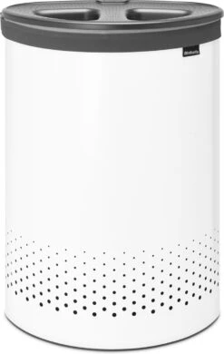 Brabantia Wasmand Met Deksel - 55 L - White / Dark Grey Kunststof Deksel