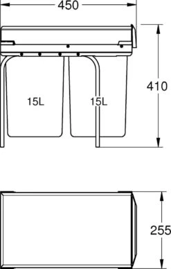 GROHE Inbouw Prullenbak - 2 Afvalbakken (2x15L) - 40855000 -Thuis Opslag Winkel 763x1200 4