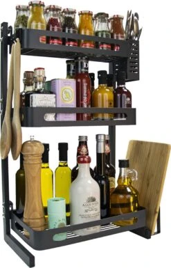 Chefs Cuisine Kruidenrek - Kruidenrek Staand - Keukenrek -aanrecht Organizer - Bureau Organizer - Keuken Organizers - Roestvrij Staal