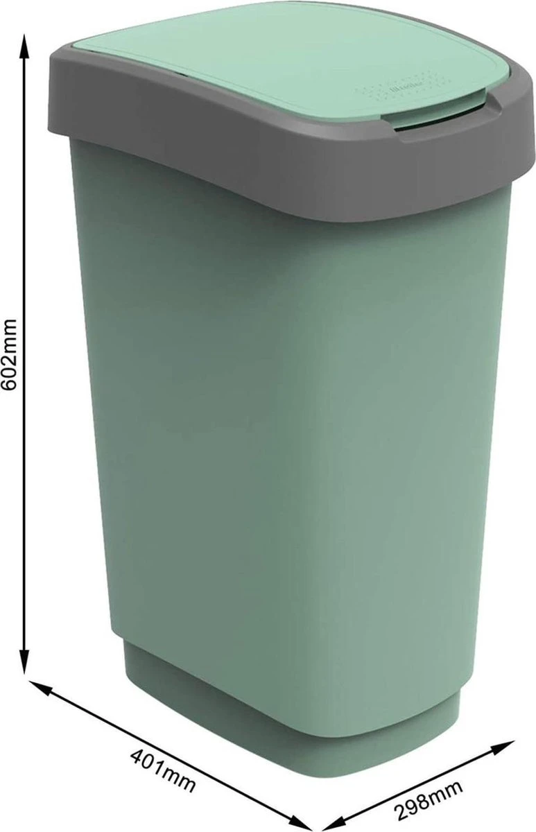 Afvalbak Rotho Twist ECO 50L Groen 2 Afvalbak Rotho Twist ECO 50L Groen - Afbeelding 2