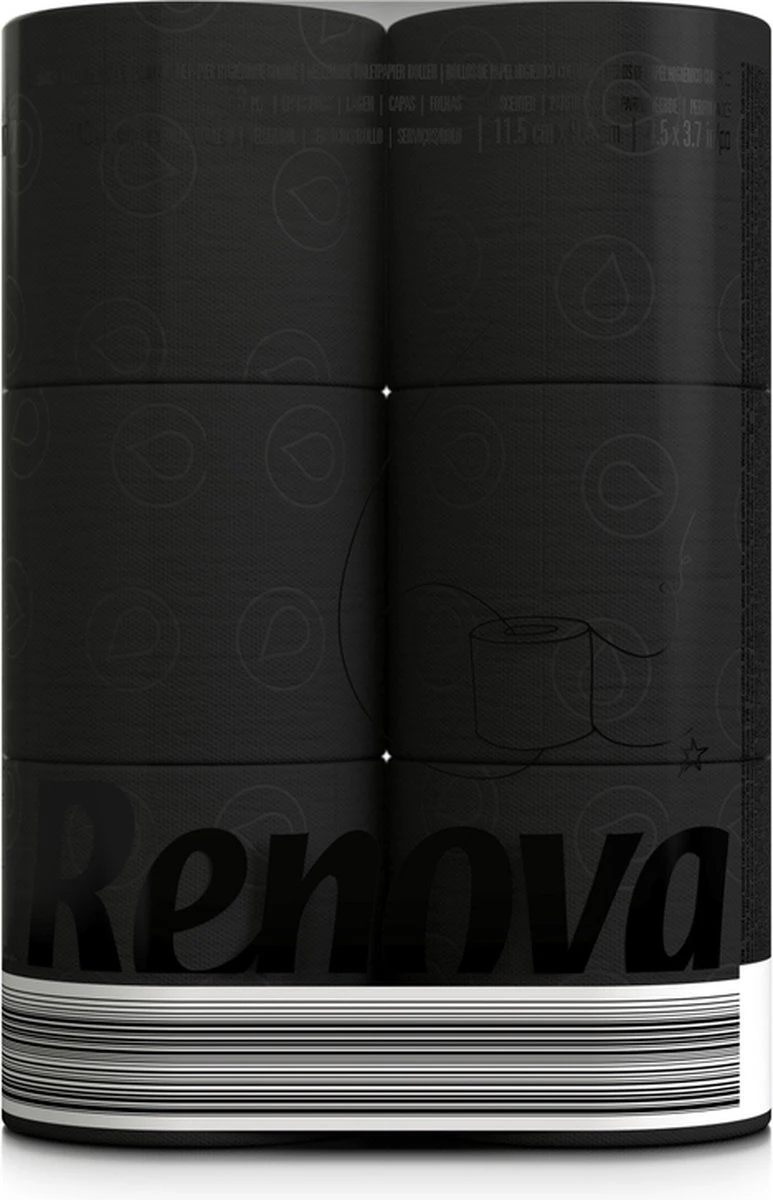 Zwart Toiletpapier - 6-pack - 6 Rollen Gekleurd Wc Papier - Zwart Toilet 2 Zwart Toiletpapier - 6-pack - 6 Rollen Gekleurd Wc Papier - Zwart Toilet - Afbeelding 2