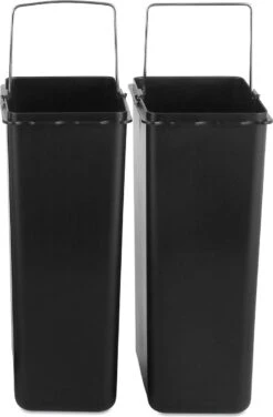 Jago - Vuilnisemmer 16 Liter Met 2 Vakken Van 8 Liter Met Binnenemmers - Prullenbak Voor Afvalscheiding - Pedaalemmer - Prullenbak - RVS -Thuis Opslag Winkel 788x1200 1