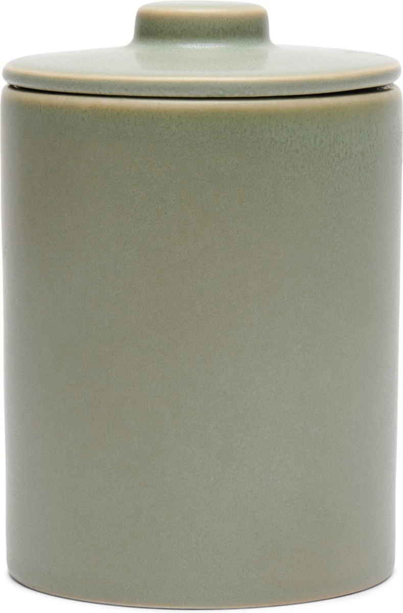 Riviera Maison Voorraadpot Kermamiek Met Deksel, Snoeppot Mat - RM Marseille Storage Jar - Groen - Keramiek - Maat S 1 Riviera Maison Voorraadpot Kermamiek Met Deksel, Snoeppot Mat - RM Marseille Storage Jar - Groen - Keramiek - Maat S