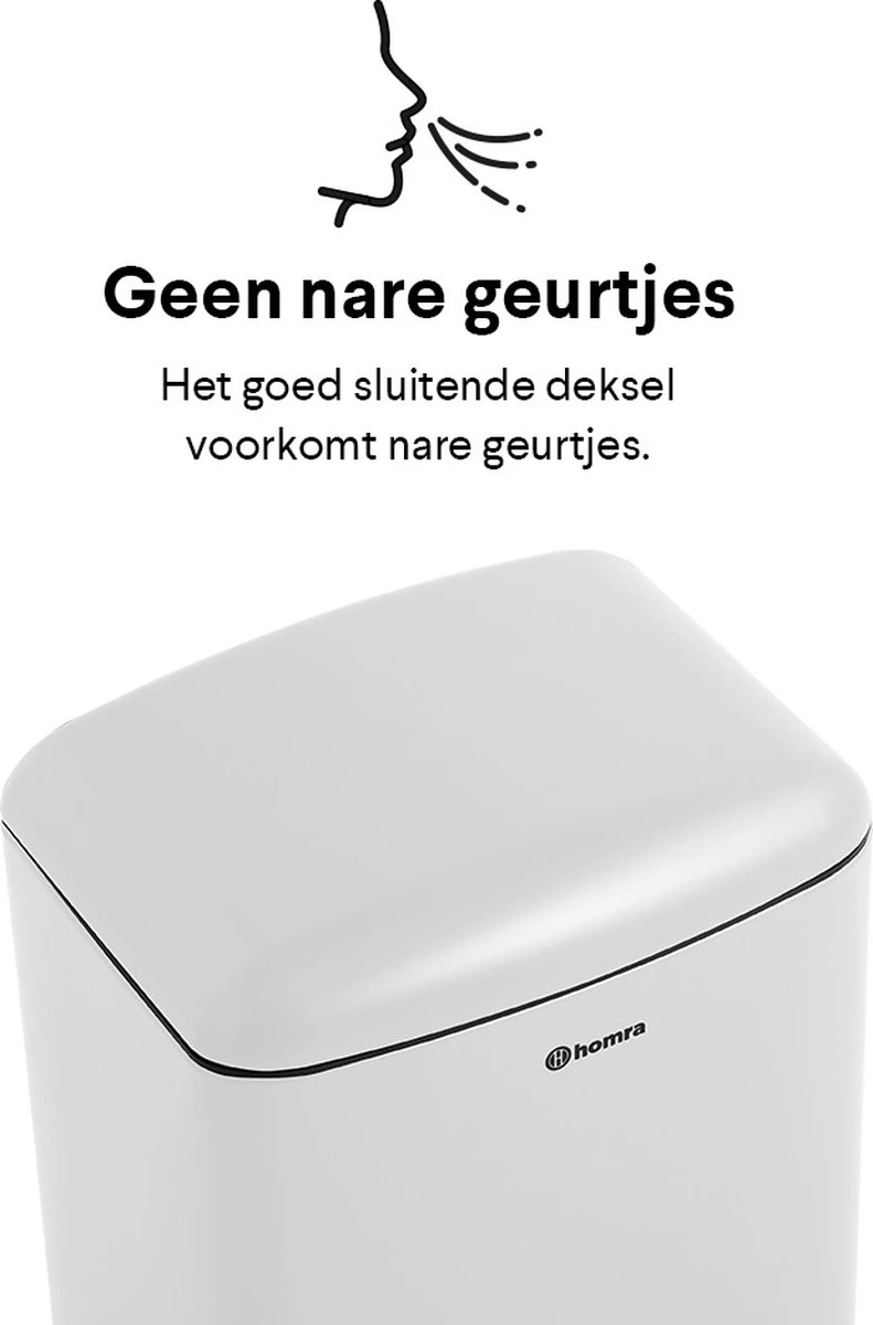 Homra FEXBY Pedaalemmer Prullenbak - 30L - Hoogwaardig RVS - Wit - Met Luxe Soft Close Deksel - 30 Liter Afvalbak - Keuken Vuilbak - Kantoor Vuilnisbak - Vuilnisemmer - Pedaal Prullenbak – Hygiënisch 15 Homra FEXBY Pedaalemmer Prullenbak - 30L - Hoogwaardig RVS - Wit - Met Luxe Soft Close Deksel - 30 Liter Afvalbak - Keuken Vuilbak - Kantoor Vuilnisbak - Vuilnisemmer - Pedaal Prullenbak – Hygiënisch - Afbeelding 15