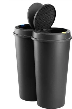EezyLife Prullenbak - 2 X 25 Liter - Zwart -Thuis Opslag Winkel 791x1200 3