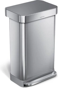 Simplehuman - Liner Pocket - Prullenbak - 45 Liter - RVS - Met Kunststof Deksel