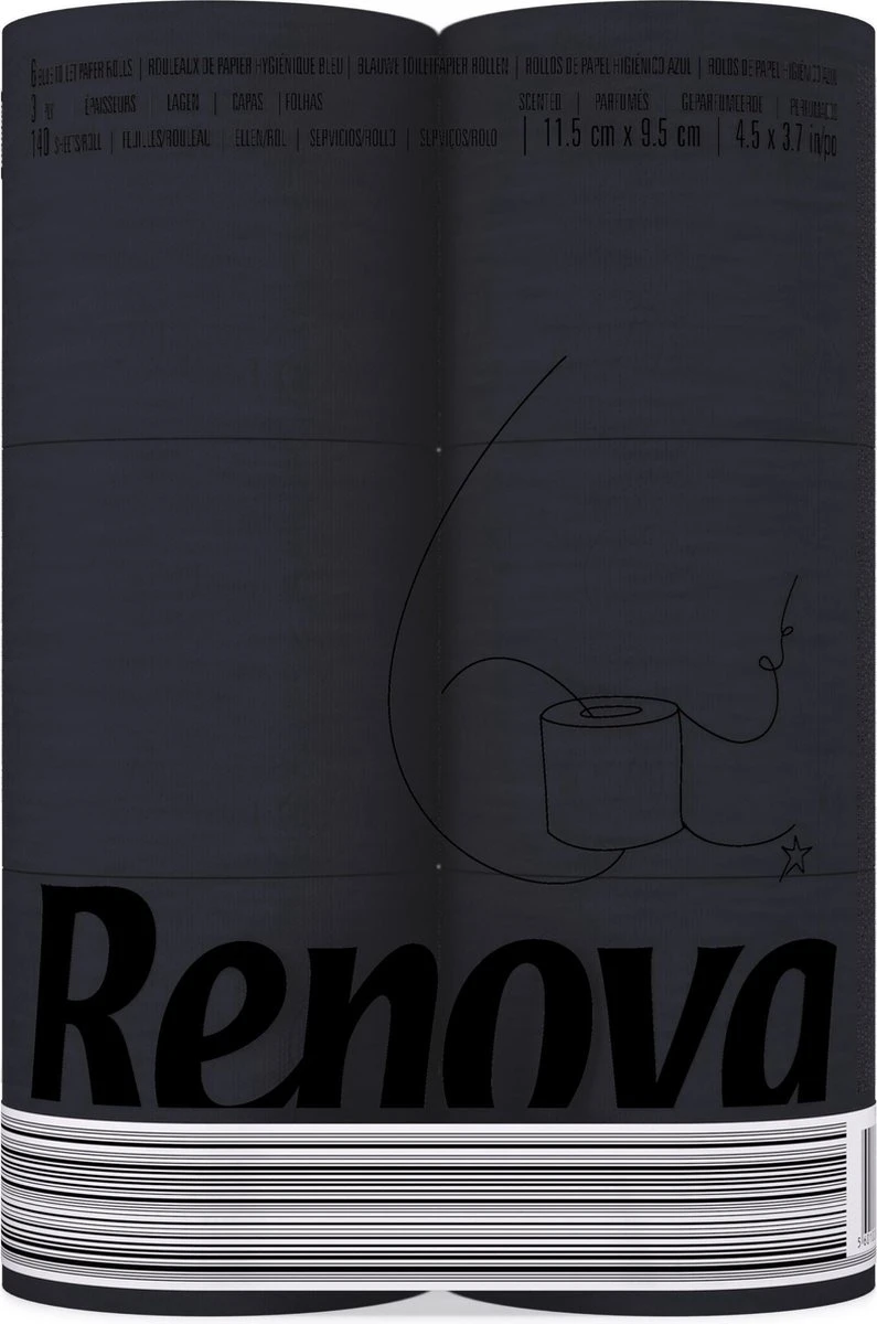 Zwart Toiletpapier - 6-pack - 6 Rollen Gekleurd Wc Papier - Zwart Toilet 1 Zwart Toiletpapier - 6-pack - 6 Rollen Gekleurd Wc Papier - Zwart Toilet