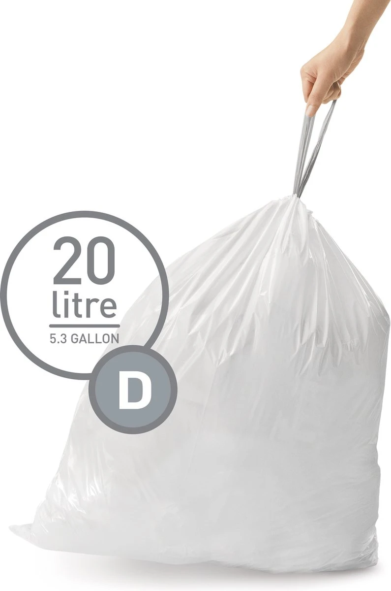 Simplehuman Afvalzakken Code D - 20 Liter - 60 Stuks 5 Simplehuman Afvalzakken Code D - 20 Liter - 60 Stuks - Afbeelding 5