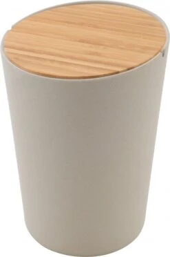 Point-Virgule - Tafel Afvalbakje Aanrecht - Met Deksel - Grote Vulopening, Beige, 3L