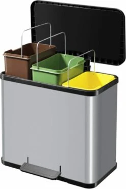 Hailo Öko Trio Plus Prullenbak - 3 X 9L - Zilver -Thuis Opslag Winkel 796x1200 4