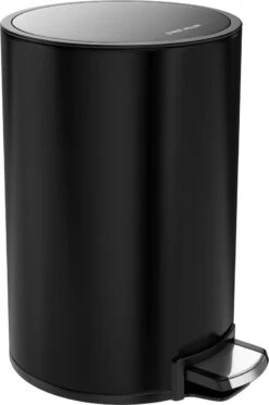 Pedaalemmer Stangvollby Kallax - 5 Liter - RVS - Zwart - Prullenbak - Toilet - Badkamer - Klein - Soft Close Deksel - Chique Design - Kleine Zwarte Pedaal Afvalemmer - Vuilnisbak Badkamer