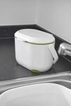 Prullenbak - Compost Caddy-GFT Afvalbakje - Losse Binnenemmer - Wit/Groen -Thuis Opslag Winkel 800x1200 34