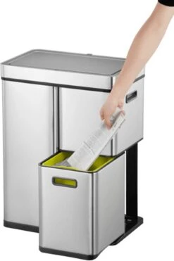 EKO Mirage Plus Sensor Afvalscheider Prullenbak - 30 + 15 + 15 L - Mat RVS -Thuis Opslag Winkel 800x1200 37