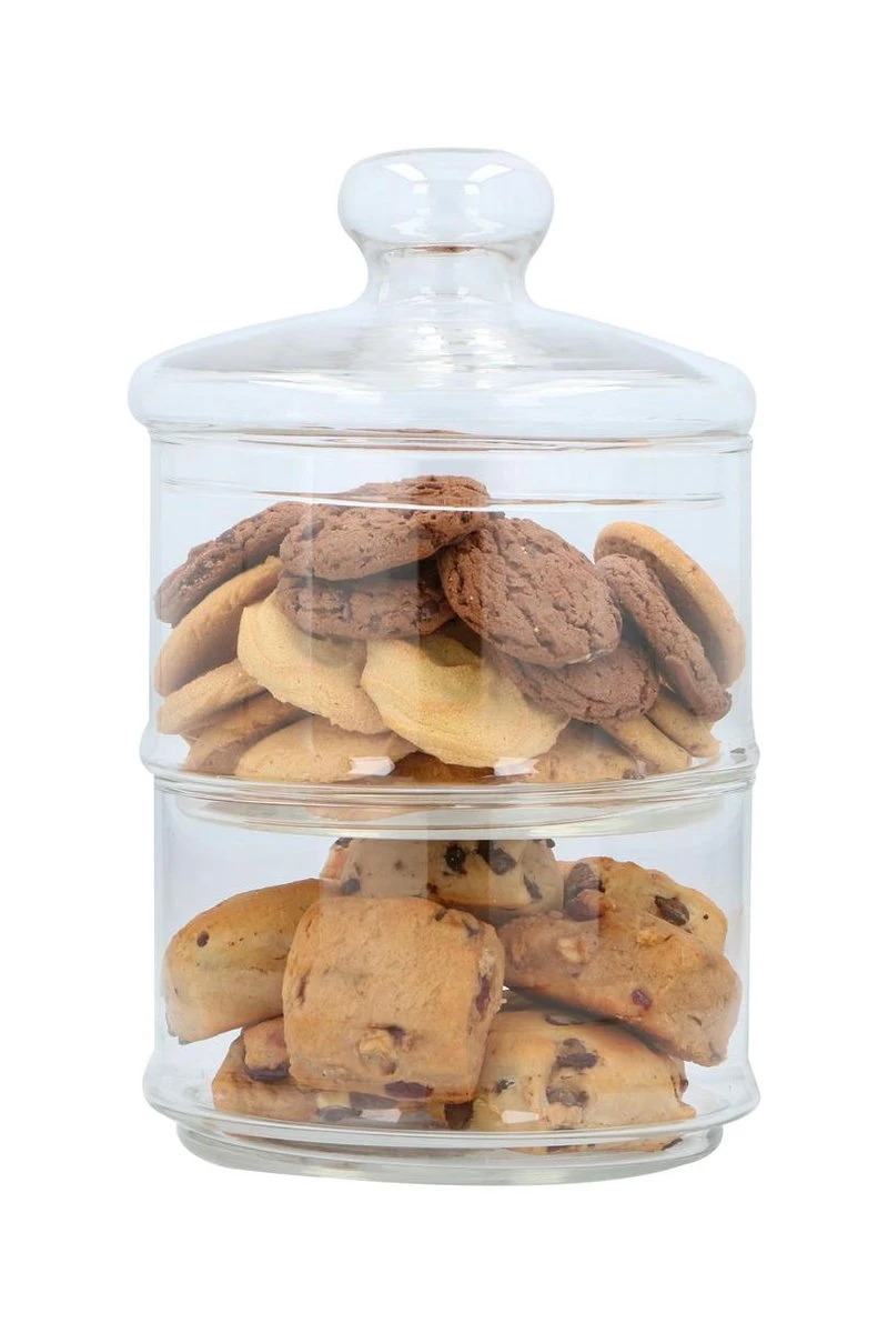 Bonbonnière/snoeppot - Glas - 2 Lagen - Ø16 Cm - Met Deksel 1 Bonbonnière/snoeppot - Glas - 2 Lagen - Ø16 Cm - Met Deksel