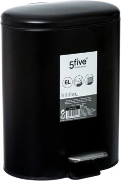 5Five - Prullenbak/pedaalemmer Zwart Rvs Metaal 6 Liter - 15x24x30 Cm - Badkamer En Toilet 8 5Five - Prullenbak/pedaalemmer Zwart Rvs Metaal 6 Liter - 15x24x30 Cm - Badkamer En Toilet -Thuis Opslag Winkel 805x1200 1