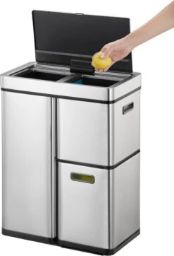 EKO Mirage Plus Sensor Afvalscheider Prullenbak - 30 + 15 + 15 L - Mat RVS -Thuis Opslag Winkel 818x1200 4