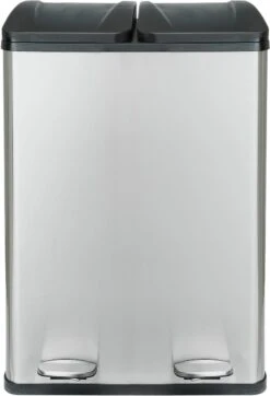 Vuilnisbak 2in1 Recycleer Vuilnisemmer 2x 30L 60 Liter 2 Compartment Pedaalemmer