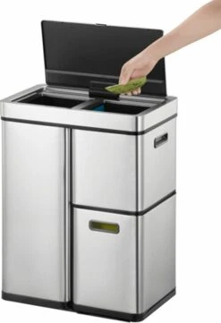 EKO Mirage Plus Sensor Afvalscheider Prullenbak - 30 + 15 + 15 L - Mat RVS -Thuis Opslag Winkel 820x1200 3