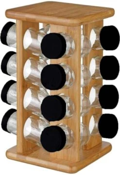 Kruidenrekje Met 16 Kruidenpotjes 29 Cm Van Bamboe - Keukenkruiden Potjes - Kruiden Bewaren -Thuis Opslag Winkel 823x1200