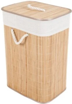 Wasmand Bamboe Met Waszak - 64L - Naturel