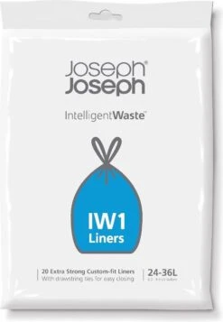 Joseph Joseph Intelligent Waste Afvalzakken - 24-36 Liter - 20 Stuks - Zwart