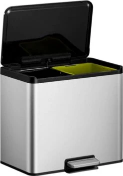 EKO EcoCasa III Recycling Prullenbak - 15 + 15 L - Mat RVS