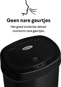 Homra FONIX Sensor Prullenbak Zwart 50 Liter - Automatische Soft Close Deksel - 50L - Zwarte Afvalemmer - Infrarood Sensor - Vuilnisbak Met Elektrische Deksel - Sensorbediening - Vingerafdrukvrij - Vuilafstotend - Zwarte Keuken En Kantoor Vuilbak -Thuis Opslag Winkel 847x1200 2