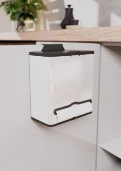 Stangvollby Vallvik Prullenbak – 4 Liter – Keukenrol Dispenser – Wit – RVS - Ophangbare Vuilbak - Afvalscheiding - Uitneembare Binnenemmer – Inbouw Vuilnisbak – Keuken Afvalemmer – Ruimtebesparend – Staand - Ophangen – Keukenrol Houder – GFT Bakje -Thuis Opslag Winkel 848x1200 8