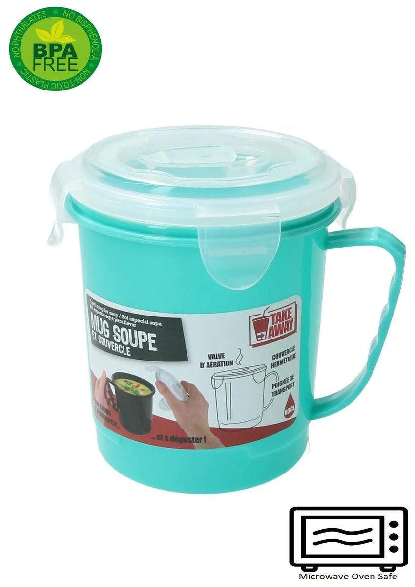 Turqoise Magnetron Soepbeker Met Ontluchtingsfilter – 13x11cm | Magnetron Bestendige Beker Voor Het Bereiden Van Soep 2 Turqoise Magnetron Soepbeker Met Ontluchtingsfilter – 13x11cm | Magnetron Bestendige Beker Voor Het Bereiden Van Soep - Afbeelding 2