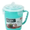 Turqoise Magnetron Soepbeker Met Ontluchtingsfilter – 13x11cm | Magnetron Bestendige Beker Voor Het Bereiden Van Soep