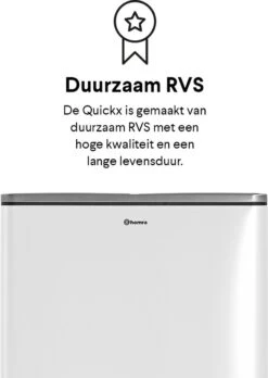 Afvalscheidingsprullenbak 2 Vakken Wit – 60 L (2x30 Liter) Pedaalemmer Homra QUICKX – Design Duo Afvalemmer RVS - Afval Scheiden - Recycle Afvalbak - Hygiënisch Pedaal - Dubbele Vuilnisbak - Keuken Vuilbak - Kantoor Prullenbak -Thuis Opslag Winkel 851x1200 1