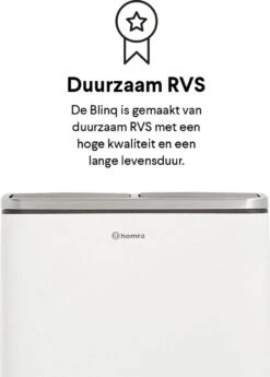 Homra BLINQ Afvalscheiding Prullenbak Met 2 Vakken - 2 X 15 L Inhoud - Duo Pedaalemmer Wit - Afvalemmer 30 Liter - Recycle Afvalbak - Witte Afvalscheidingsprullenbak - Hygiënisch Afval Scheiden - Keuken Vuilbak - Kantoor -Thuis Opslag Winkel 860x1200 6