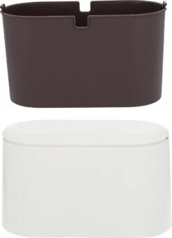 QUVIO Afvalbakje Aanrecht - 2.5 Liter - Afvalbakje Bureau - Prullenbakje - Mini Afvalbakje - Afvalemmers - Kunststof - 10 X 21 X 13 Cm - Wit -Thuis Opslag Winkel 866x1200 1
