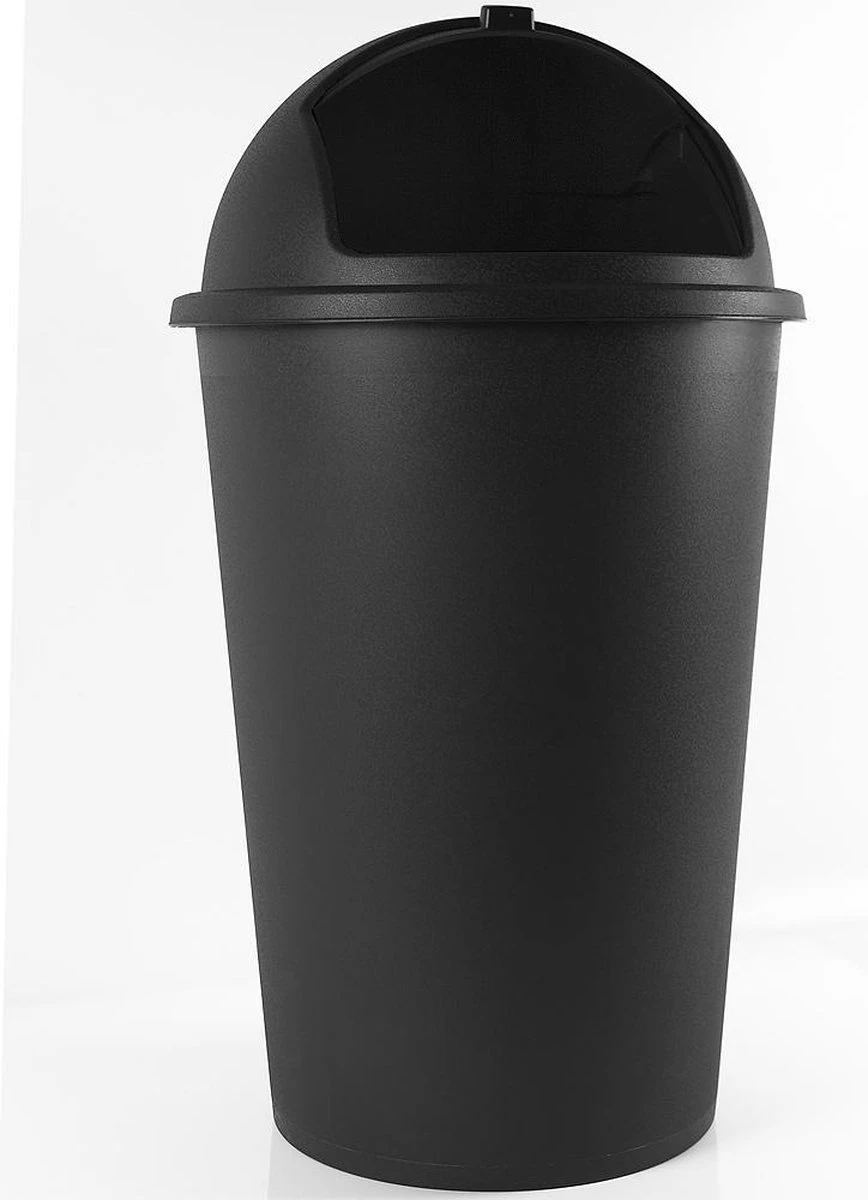 Deuba Vuilnis Prullenbak 2 Stuks - 50 L Met Schuifdeksel - Zwart 5 Deuba Vuilnis Prullenbak 2 Stuks - 50 L Met Schuifdeksel - Zwart - Afbeelding 5