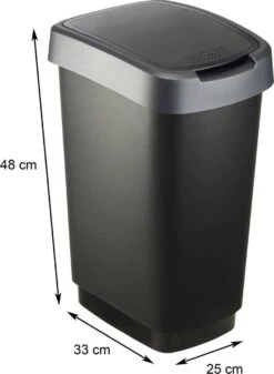Rotho Twist Afvalbak - 25L - 47cm - Antraciet -Thuis Opslag Winkel 880x1200 1